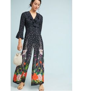 Anthropologie Midnight Garden Jumpsuit